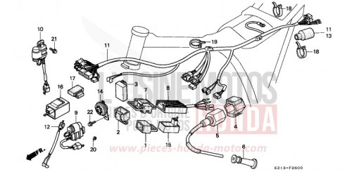 FAISCEAU DES FILS/ BOBINE D'ALLUMAGE/UNITE DE C.D.I. XR250RS de 1995
